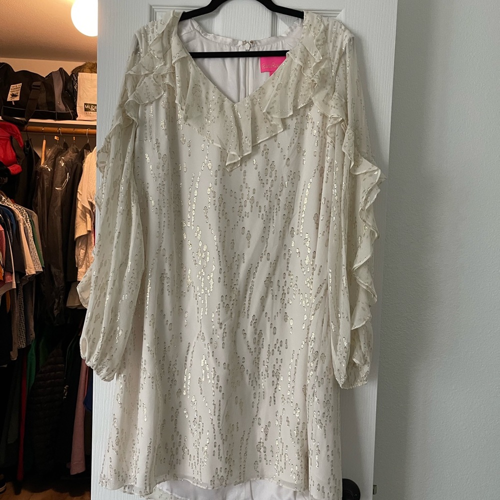 Lilly Pulitzer BELLE FLOUNCE SILK DRESS